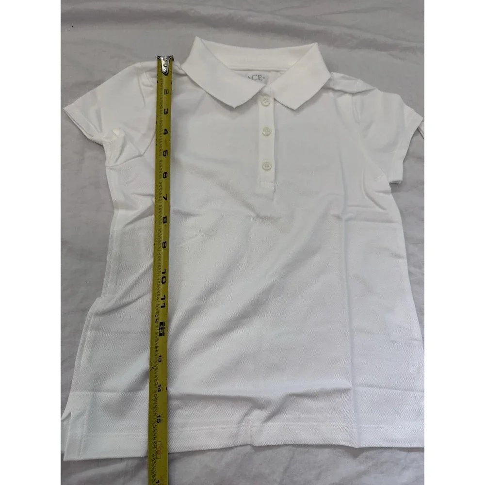 2Pk The Children's Place Polo Shirt Girls S 5/6 White Stretch School Uniform Top
